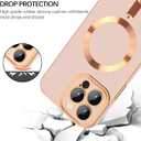 iPhone 15 Pro Max Case,iPhone 15 Pro Max Phone Case[Compatible with MagSafe] Magnetic Slim Thin Lanyard Wrist Strap Plating Shockproof Protective Phone Cover for iPhone 15 Pro Max 6.7", Pink