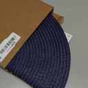 Floroom 15 Inch Round Braided Placemats Set of 6, Washable Heat Resistant Cotton Polyester Circle Place Mats for Kitchen Dining Table - Navy Blue