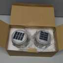 Cooo 2 Pack Crackle Glass Solar Lantern with 30 LED Firefly Lights Waterproof Outdoor Hanging Lamp 215% Larger Solar Panel, Anti-Rust Lids Decorative Lighting for Garden Patio Christmas Decorations