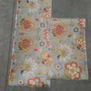 Colorful Floral Kitchen Rug for Floor 2 Piece Sets, Colorful Boho Floor Mat for Kitchen, Boho Kitchen Floor Rugs in Front of Sink for Standing for Kitchen Decor 17"X30" + 17"X47"
