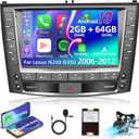for 2006-2012 Lexus IS250 IS350 Android Radio - [2+64G] 9 inch HD Touchscreen Car Radio - Wireless Carplay and Android Auto, HiFi, GPS, WiFi, Mirror Link, SWC + Canbus + AHD Backup Camera