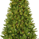National Tree Company 6 ft Pre-Lit Flocked Acacia Artificial Christmas Tree, 300 Clear Lights, 840 Branch Tips, Includes Stand, Green