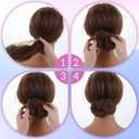 20Pcs Hair Net,Invisible 39cm Hair Bun Maker,Elastic Mesh Hairs Nets for Buns 20 U-Shaped Pins Ballet Hairs Accessories for Women Ballet Buns Dance (Brown)