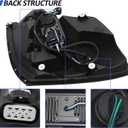 LED Headlight Assembly Compatible with Volvo VNL 2004-2014,Black Factory Style LED High/Low Beam Headlamp Driver and Passenger (Right/Passenger Side)