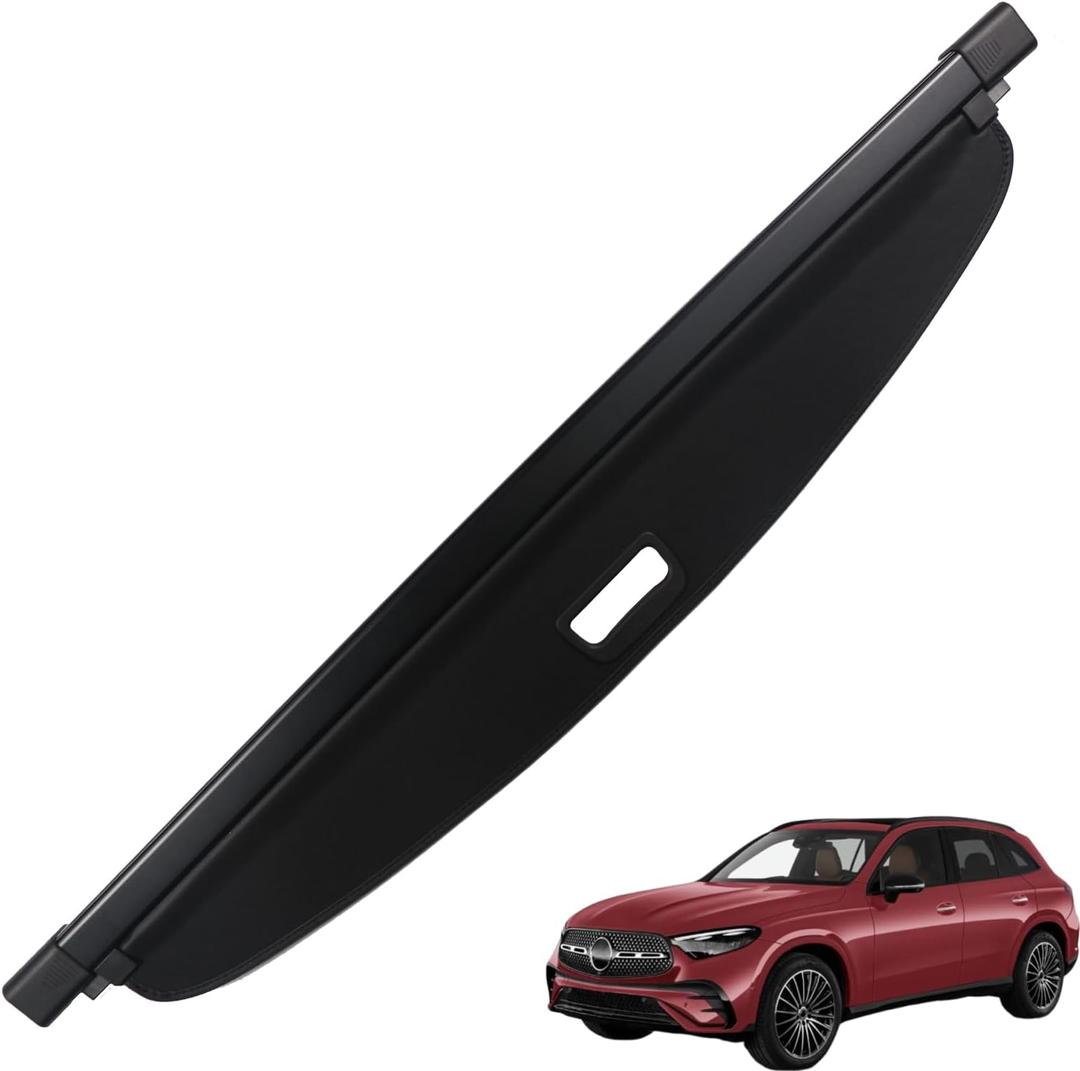 Marretoo for Benz GLC Cargo Cover 2023 2024 2025 2026 for Mercedes-Benz GLC Class Accessories Black Retractable Trunk Cover Security Shield Shade