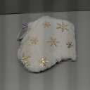 SherryDC White Plush Christmas Stockings 2 Pack, 19" Silver & Gold Snowflake Sequin Embroidered Fireplace Hanging Stockings Set for Christmas Decoration