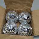 Yescom 4PCS " Mirror Disco Ball Set Small Hanging for 70s 80s Party Events Wedding DJ Dance Club Bar Stage Lighting Holiday Business Home Decor Silver