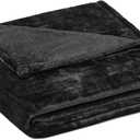 Amazon Basics Soft Fleece Throw Blanket, Lightweight Cozy Blanket for Couch & Sofa, 50 x 60 Inches, Black