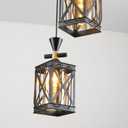 3-Lights Semi Flush Mount Ceiling Light Fixture, Farmhouse Light Fixtures, Ceiling Light Decor for Kitchen, Foyer, Entryway, Matte Black