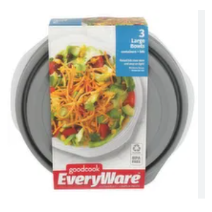 EveryWare 6.2 CUPS, 6 PIECES, 3 Large Bowls 