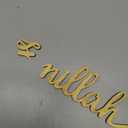 12 Pcs Ramadan Mubarak Wood Cutout Sign Bismillah Plate Word Sign Rustic Kareem Eid table Wall Decorations for Islamic Muslim Home Tabletop Decor(Ramadan Mubarak) (Gold)