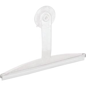 iDesign 22300 Plastic Plastic Suction Squeegee with Storage Hook Shower, Window, and Mirror Accessory for Master, Guest, Kids' Bathroom Cleaning, 12" x 10", Clear