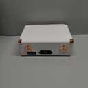 Vinyl Record Player with Built-in Speakers 3-Speed Vintage Record Player Bluetooth Portable Suitcase Turntable Belt-Driven LP Player Support RCA Output and Headphone Output (White Rose Gold)