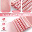 Tudomro 8 Pcs White and Rose Gold Round Plastic Tablecloth and Satin Table Runner Set 84 Inch Round Covers 12 x 108 Inch Table Runners for Wedding Birthday Party Baby Shower Anniversary