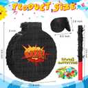 Wettarn Hero Boom Piata for Birthday Party Large Black Piata with Blindfold Stick Confetti Hero Theme Party Game Prop for Adults, 13.4 x 11.8 x 3 Inches