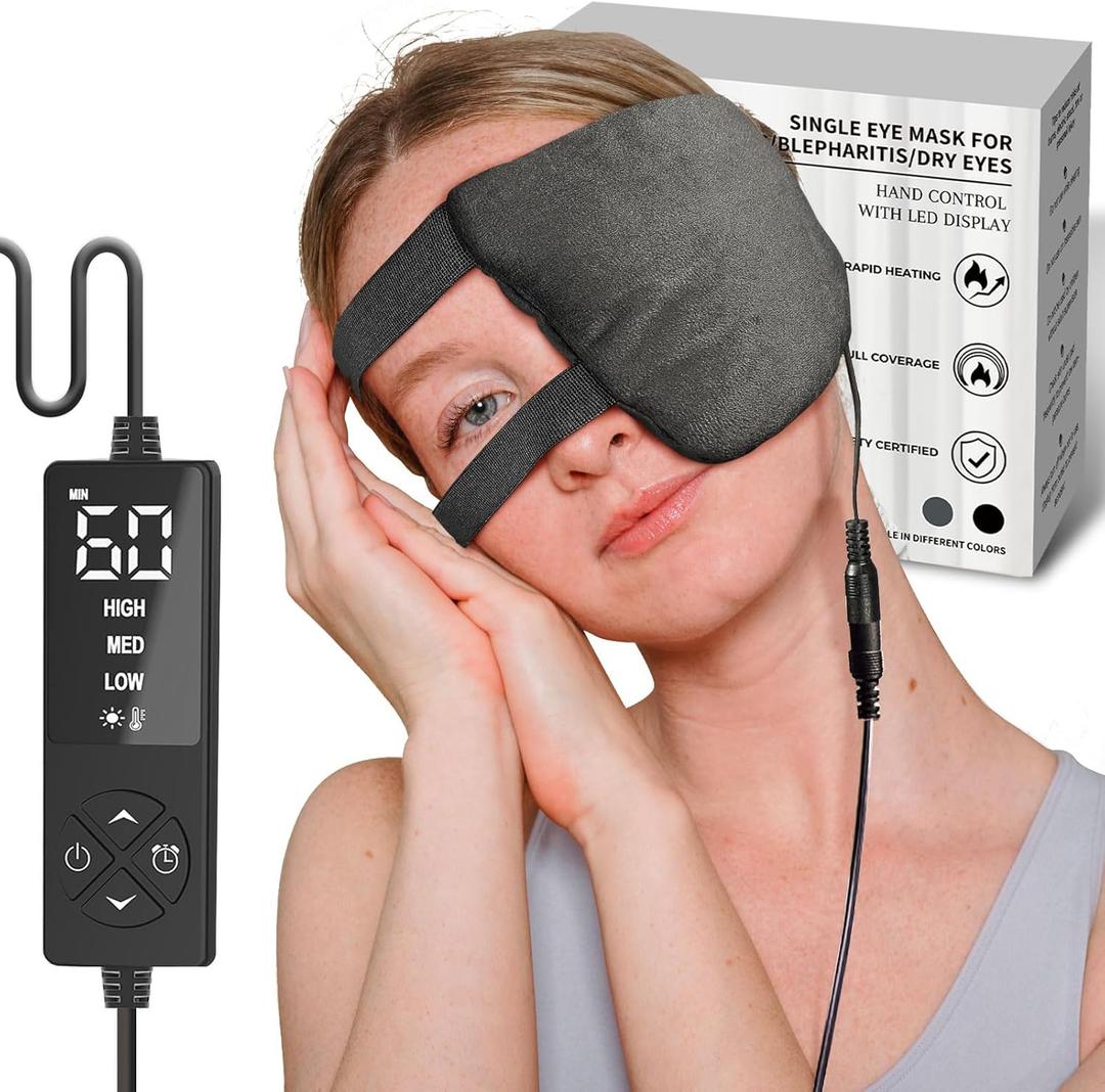 sticro Stye Eye Compress Heating Pad for Stye Treatment, Moist Heat Eye Mask for Stye Chalazion Blepharitis Relief, 3 Temp & 5Timer Settings for Both Left & Right Eyes (Gray)