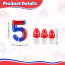 4 Pcs Blue Red 5th Birthday Candles, Number 5 with Mushroom Candle Cake Topper Decorations Cupcake Decorations for Cartoon Game Themed Party, Birthday Party