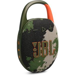 JBL Clip 5 - Ultra-Portable, Waterproof & Dustproof Bluetooth Speaker, Big Pro Sound with Punchy bass, Integrated Carabiner, Up to 12 Hours of Play, Made in Part with Recycled Materials (Squad)