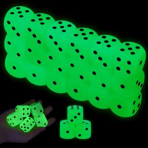 Seenelling 18 Pcs 30mm Glow in the Dark Dice Large Opaque Jumbo Acrylic D6 Dice for Casino, Craps, Table Games and Board Games Party Favors