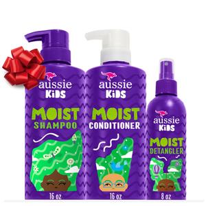 Aussie Kids Hair Care Bundle Set Including: Shampoo (16 Fl Oz), Conditioner (16 Fl Oz) & Detangler Spray (8 Fl Oz), Paraben- Free Sulfate-Free, Dye-Free, Cruelty-Free, Tangle-Free Styling