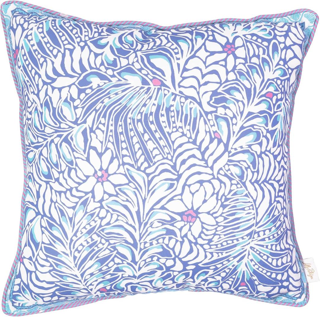 Lilly Pulitzer 20" Square Decorative Throw Pillow for Indoor and Outdoor, Decor Pillow for Couch or Patio (Summer Shorelines)