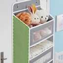 JARLINK Over The Door Organizer Storage, 5 Shelf Hanging Door Organizer with 5 Large Capacity Pockets, Anti Tilt 44 lb Load Behind Door Storage for Bedroom, Bathroom, Pantry, Nursery, (Grey)