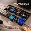 LEKATO Pedalboard, Pedal Board with Built-in Power Supply, 19x12.2x1.8" 2.97LB, Aluminium Alloy Guitar Pedal Board with Carry Bag, Pedal Cables, Adhesive Hookside Tape