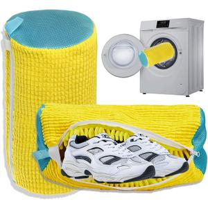 Shoe Washing Machine Bag Laundry Shoe Bag for Washer and Dryer Reusable 2pc Shoe Cleaning Bags for Sneakers 360° Deep Cleaning Machine for All Shoes Types With Self-locking Zipper