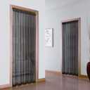 XTMYI Sheer Door Curtains for Doorway, 80 in Length, 50% Semi Privacy, Airy Lightweight Temporary Room Divider, Window Curtains for Bedroom Living Room 78-80 Opening, 80 Inches Long,Size: 52"W x 80"L (Pack of 2), Black 