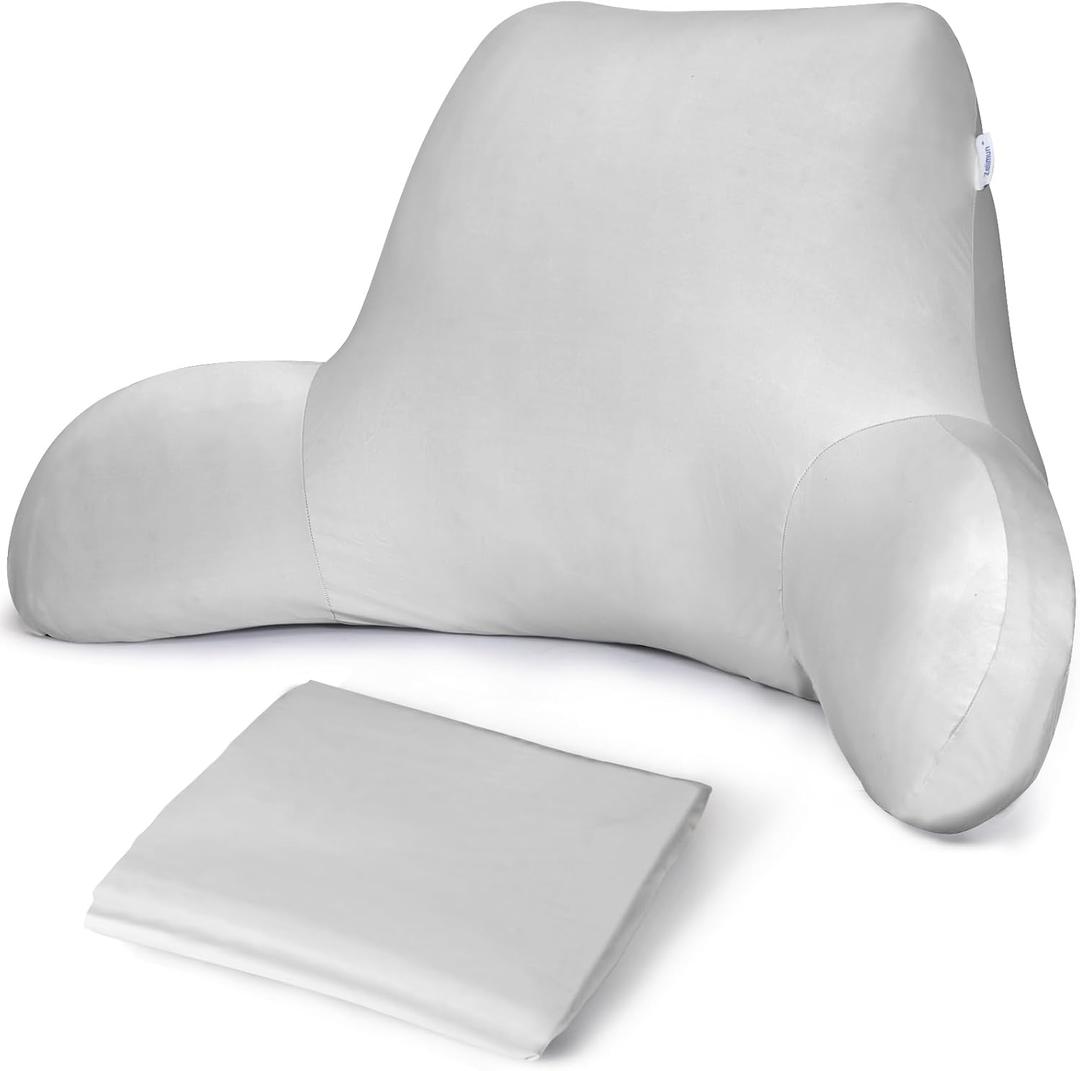 Cooling Reading Pillow Cover with Large Back Opening, Soft Replacement Slipcover for Husband Pillow, Removable & Machine Washable