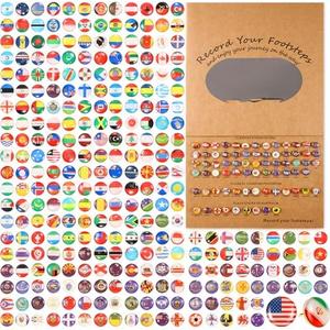 Fumete 289 Pcs Flags Push Pins for Map World Creative Push Pins National Flag Thumb Tacks Creative Drawing Thumbtack for World Travel Map, Bulletin Board, Pinboard, Office
