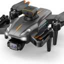 Remote Control Drone with 8K Dual Cameras Obstacle Avoidance Brushless Motor Auto Return Kids Adults Beginner Foldable 2.4GHz RC Quadcopter Toy (Black)