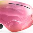 ZIONOR X Ski Goggles - OTG Snowboard Goggles Detachable Lens for Men Women Adult (A6-vlt 7% Pinkframe Pinklens)