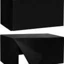 HolidayIdeas 2 Pack Fitted Table Clothes - 48 x 24 Inch - Rectangle Tablecloths for 4 Foot Tables, Versatile Fabric Table Covers for Parties, Holiday Dinner, Trade Show (Black)