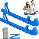 Hikeen Ice Skate Guards with Shoulder Straps,Enhanced Stability Ice Skate Blade Guards,Non-Slip Hockey Skate Blade Protector for Adult and Kids (Blue)