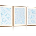 HPNIUB Large Classic Chinoiserie Floral Framed Canvas Wall Art Set, Watercolor Blue and White Flower Rose Wall Decor, Blue Minimalist Wildflower Art Print for Living Room, Bedroom, Office-16 x24 x3