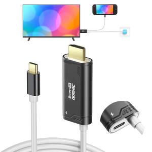 Switch 2 Dock HDMI Cable Station,4K@144Hz HDR 48Gbps USB C to HDMI2.1 6.6ft,100W PD Play While Charging, Portable Travel TV Adapter Compatible with Nintendo Switch 2(Only Below V21.0.0)/2017/OLED