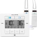 AcuRite Matte White Digital Wireless Fridge and Freezer Thermometer for Home and Restaurants with Alarm and High/Low Temperature Records (00523M)