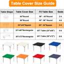 BDDC 34" x 34" Square Fitted Table Cover - Stretchy Spandex Black Table Cloth, Washable & Wrinkle-Resistant Tablecloth for Tables, Indoor/Outdoor Picnics, Patios & Events