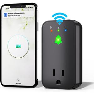 Power Failure Alarm WiFi, Smart Power Outage Alarm with App Notifications, Mini Size Freezer Alert with Loud 110dB & LED Indicator & Voltage Detection, Home Power Monitor for GFCI Trips, Sump Pump