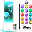Jellyfish Lamp, Round LED Jelly Fish Aquarium Lamp with Color Changing Mood Light,Noiseless Night Light for Kids Men Women Home Deco Gift. (White)