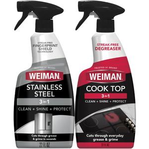 Weiman Stovetop Cleaner & Stainless Steel Cleaner - 22 Ounce - Daily Appliance Kitchen Cleaning Kit