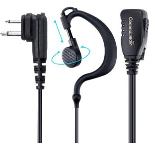 commountain CLS1410 CLS1110 Earpiece with PTT/Mic for Motorola Walkie Talkies Radios DTR550 DTR700 RDU4100 RDU4160D RMU2040 RMU2080D RMU2080 DLR1020, CLS 1410 CLS 1110, G Shape Headset, 2 Pin