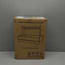 Extra Large Two Tier Stainless Steel Dish Drainer Drying Rack with Drainboard for Kitchen Counter, Modern Black and Silver, Rust Proof Metal, Space Saving Double Countertop Big Plates Dryer and Tray