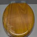 Angel Shield Elongated Wooden Toilet Seat Quiet Close(Oak)