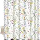 Shower Curtain for Bathroom, Cute Shower Curtain Sets with 12 Hooks, Waterproof Fabric Bath Curtain for Home, 72Wx72H Beautiful Flowers