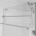 Insieme Oversized (32x16x4.7”) Towel Rack for Glass Shower Wall or Glass Shower Enclosure (Frameless or Frames up to 1.6" Thick). 2 Tier - Stainless Steel - No Rust