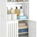HAYOFAMY 3-Tier Bathroom Storage Cabinet, Small White Floor Cabinet Freestanding Organizer with Door for Living Room Hallway Small Space