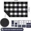 REFETONE Buffalo Plaid Rug 27.5"x43", Black and White Checkered Rug Rubber Backing Non-Slip Indoor Outdoor Rugs for Layered Door Mats, Washable Absorbent Carpet for Front Porch Farmhouse Entryway