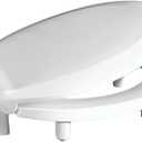 Centoco 3 inch Raised Toilet Seat for Seniors, Round, Closed Front With Cover, Plastic, Made in the USA, 3L440STS-001, White